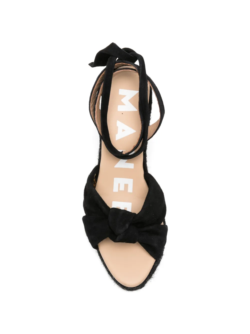 Manebi knot-detail wedge espadrilles Zwart