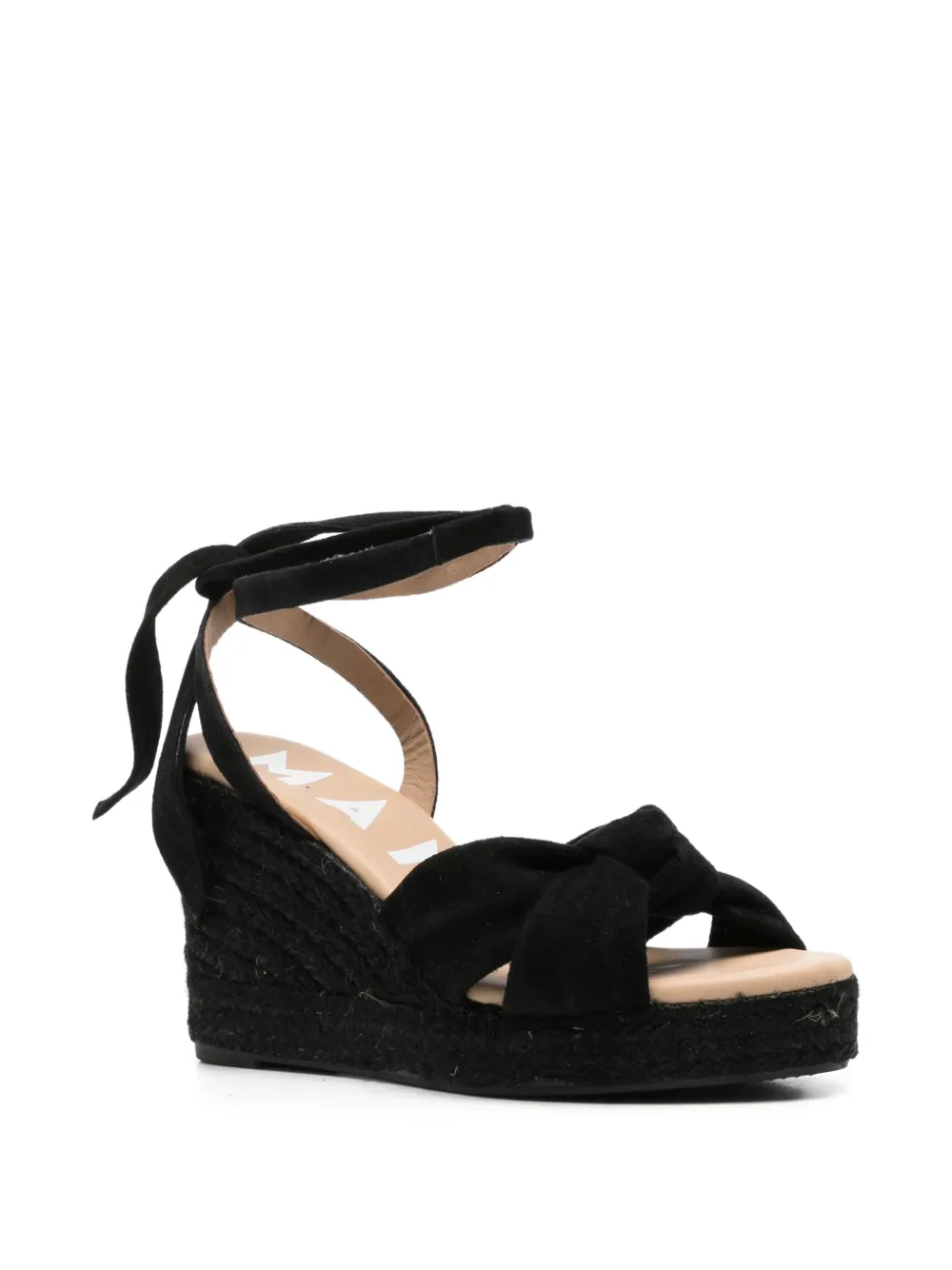 Manebi knot-detail wedge espadrilles Zwart