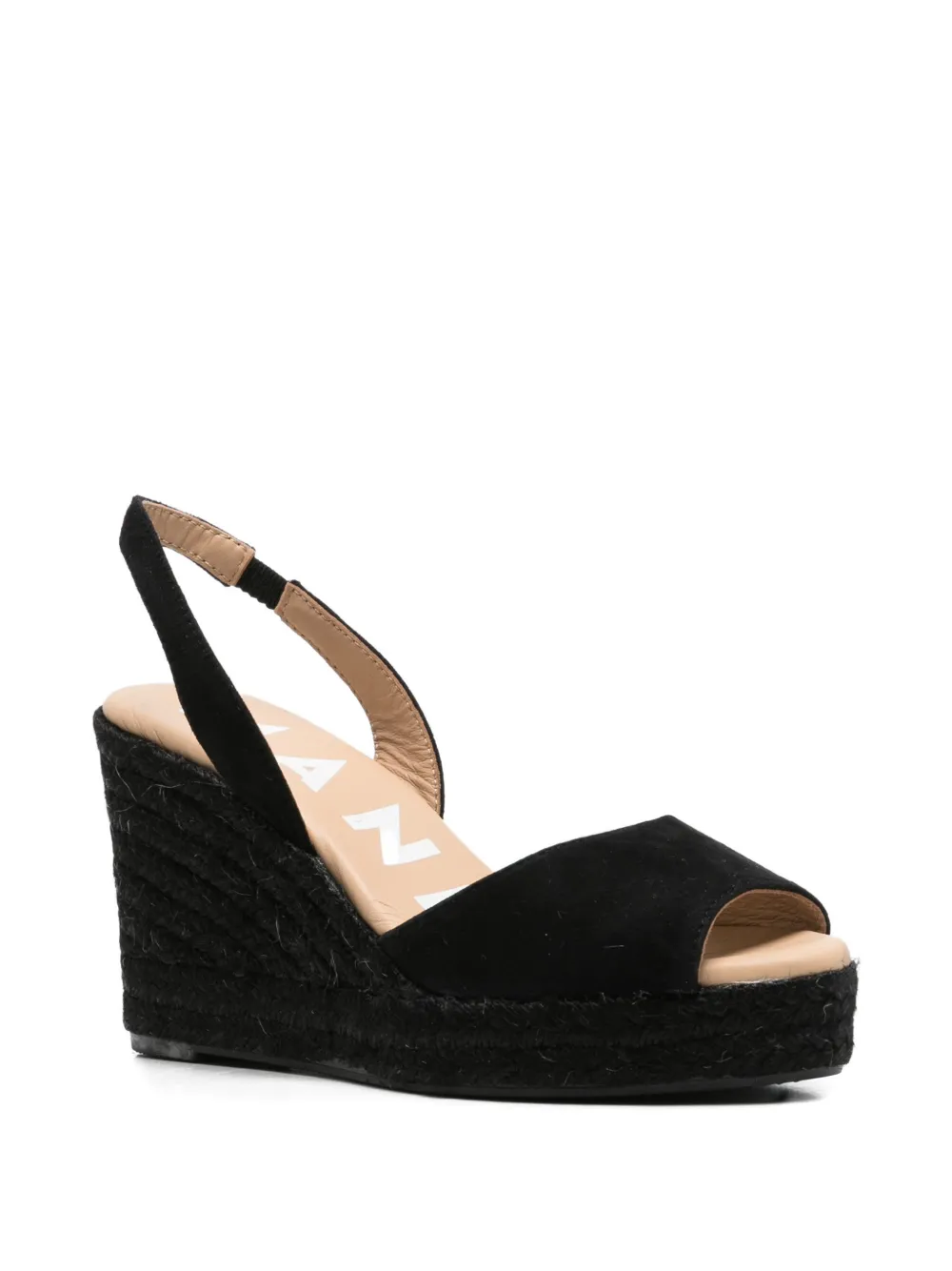 Manebi slingback wedge espadrilles Zwart