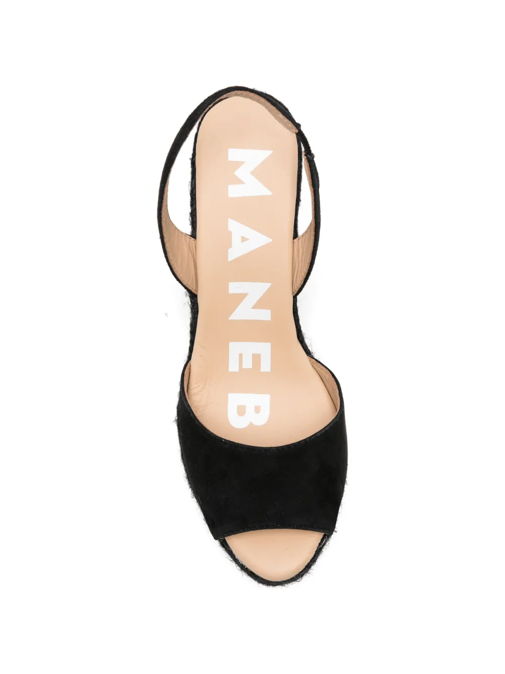 Manebi slingback wedge espadrilles Zwart