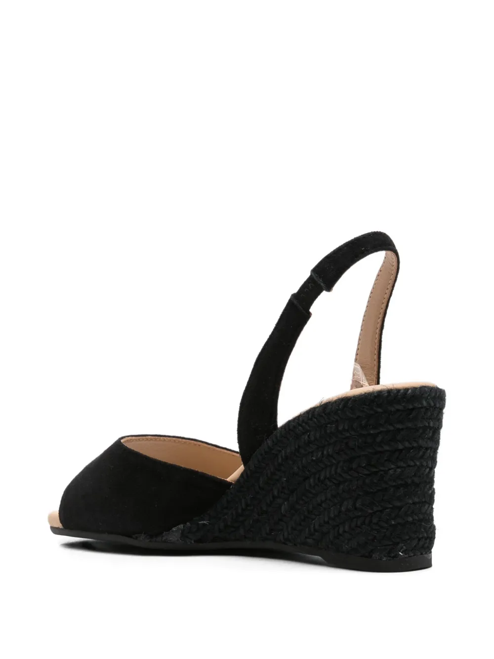 Manebi wedge slingback sandals Zwart