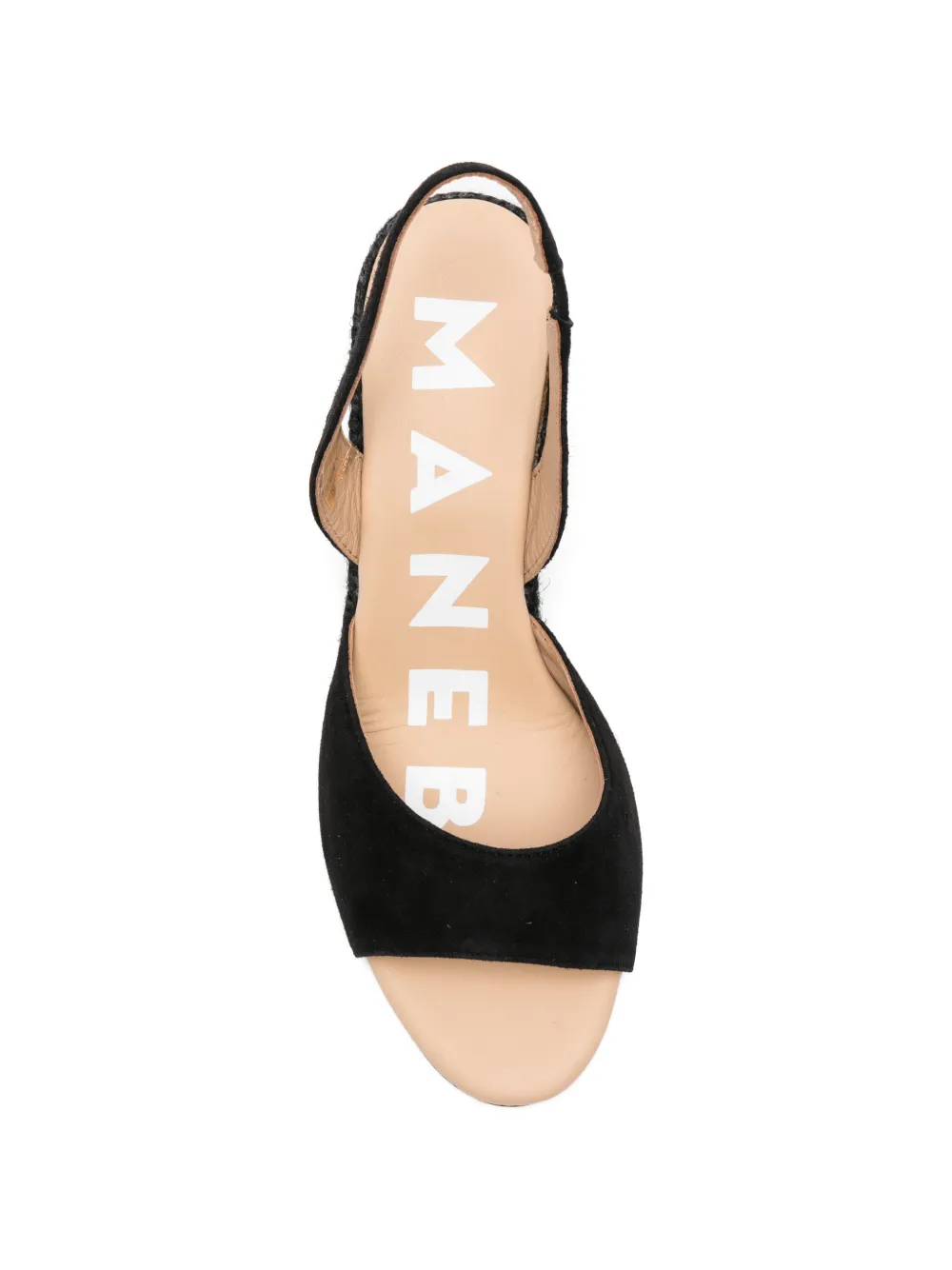 Manebi wedge slingback sandals Zwart