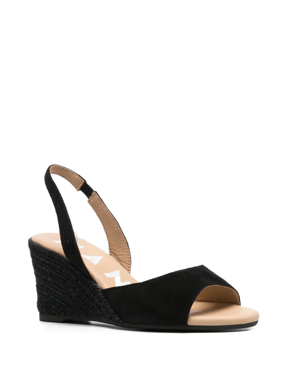 Manebi wedge slingback sandals Zwart
