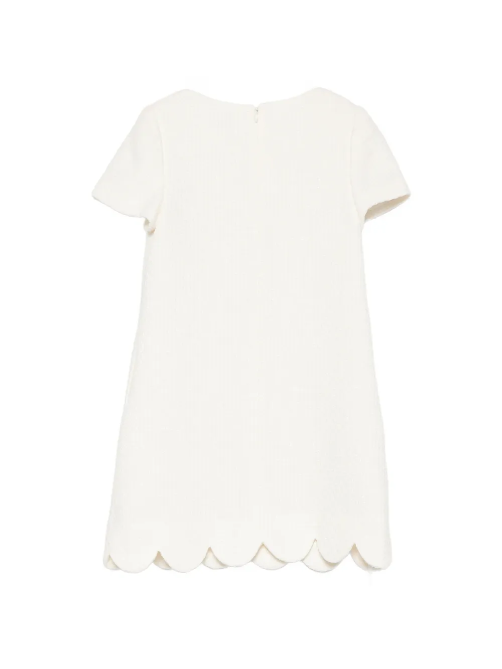 Self-Portrait Kids Jurk met ruches en korte mouwen Beige