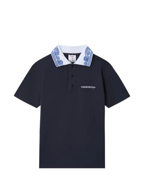 CASABLANCA KIDS embroidered-collar polo shirt