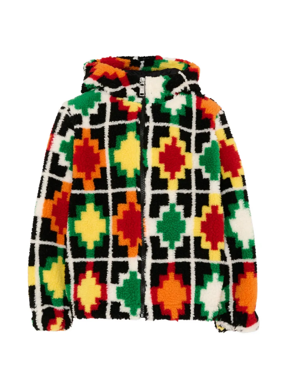 COUNTY OF MILAN geometric-pattern hooded jacket - Bianco