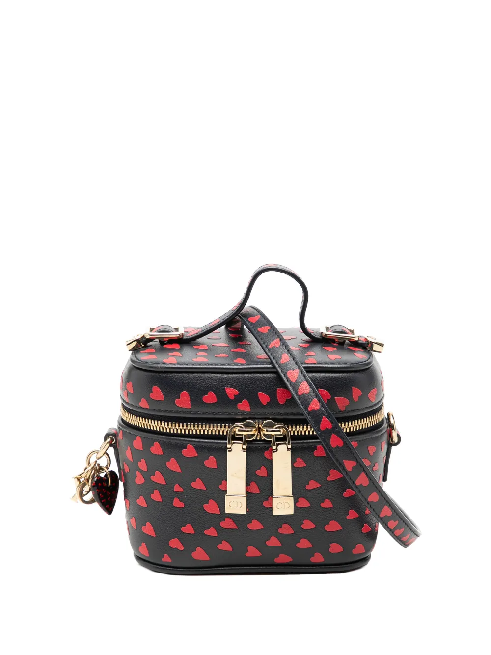 Christian Dior Pre-Owned 2021 Micro Lambskin Heart Print Lady Dior Case vanity bag - Blu
