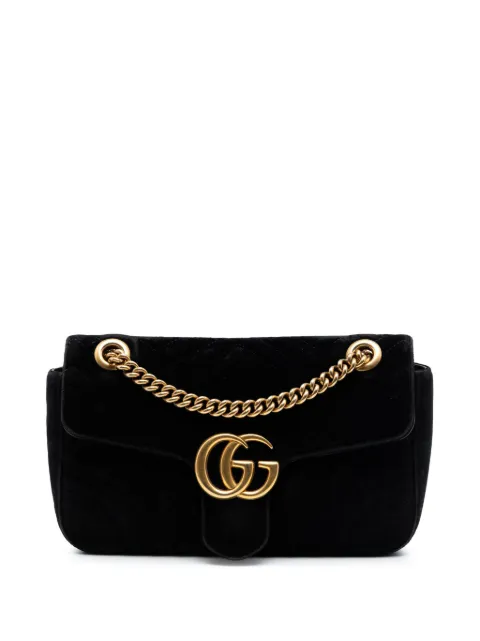 Gucci Pre-Owned 2016-2026 Medium GG Marmont Matelasse Velvet shoulder bag