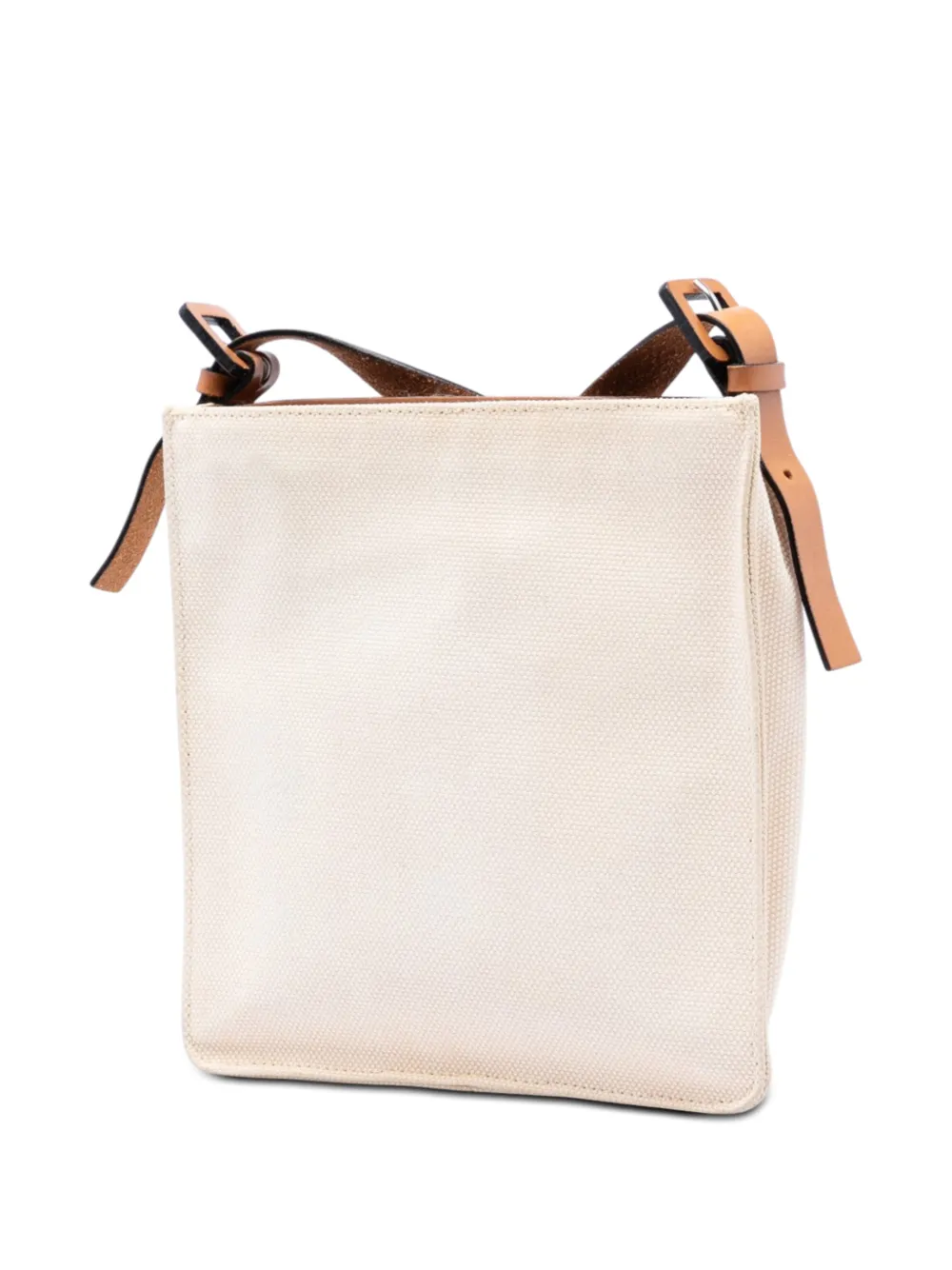 Fendi Pre-owned 20th Century Canvas FF Crossbody Bag in White, view 3