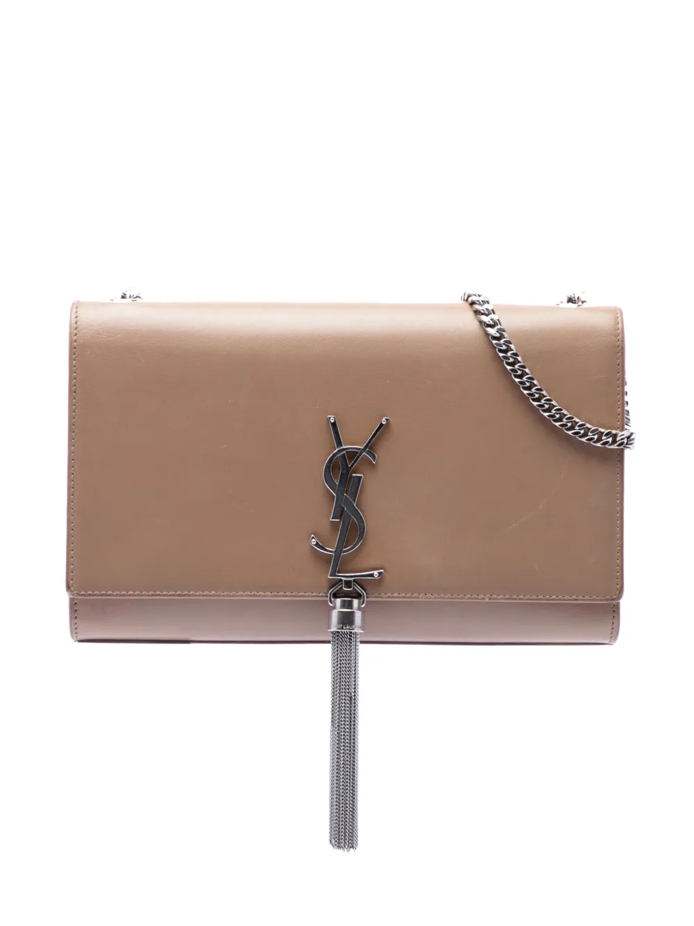 Saint Laurent Pre-Owned 2019 Medium Smooth Calfskin Classic Monogram Kate Tassel crossbody bag - Marrone