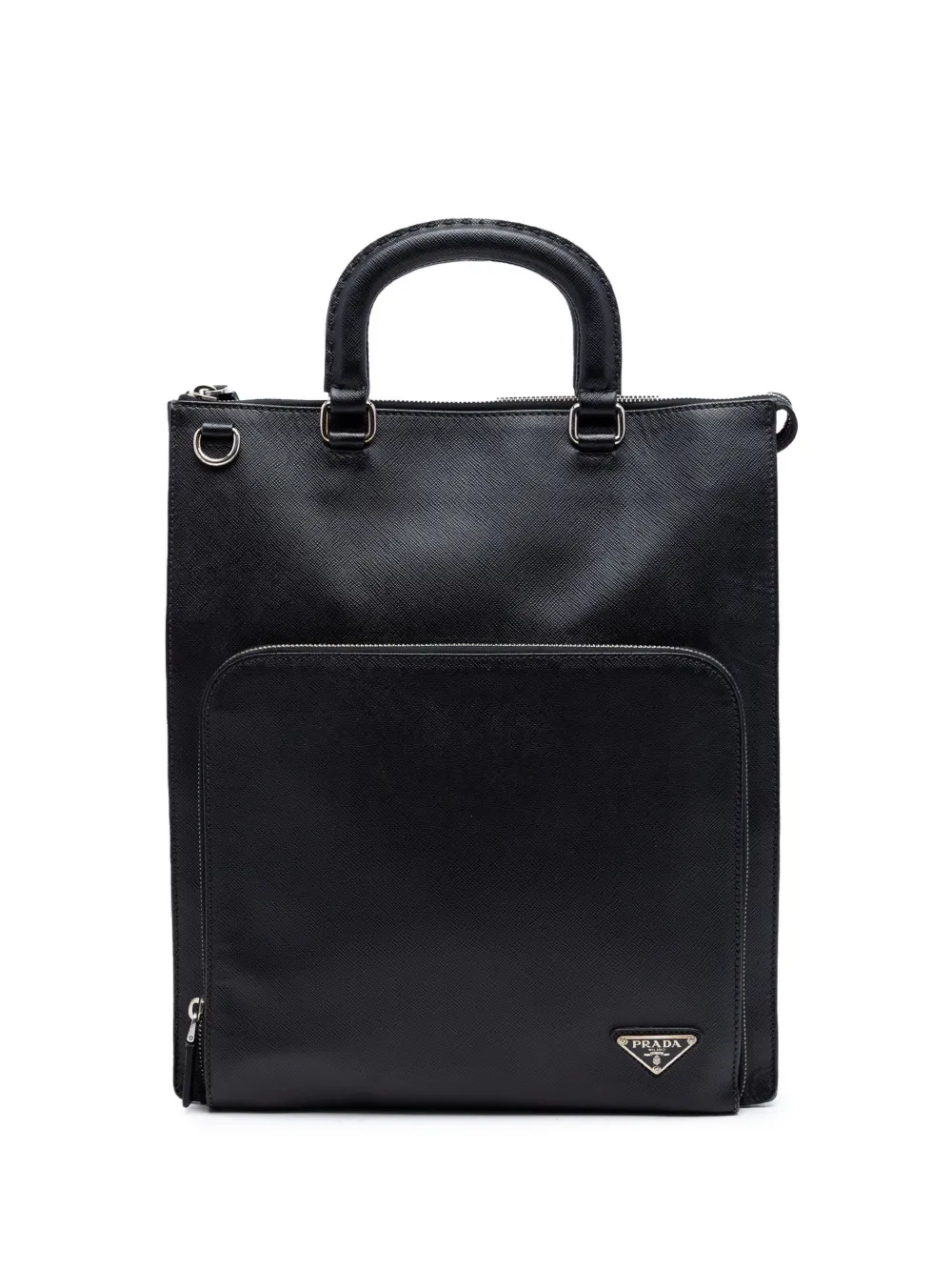 Prada Pre-Owned 2013-2026 Saffiano Lux Front Pocket Convertible Tote satchel - Nero