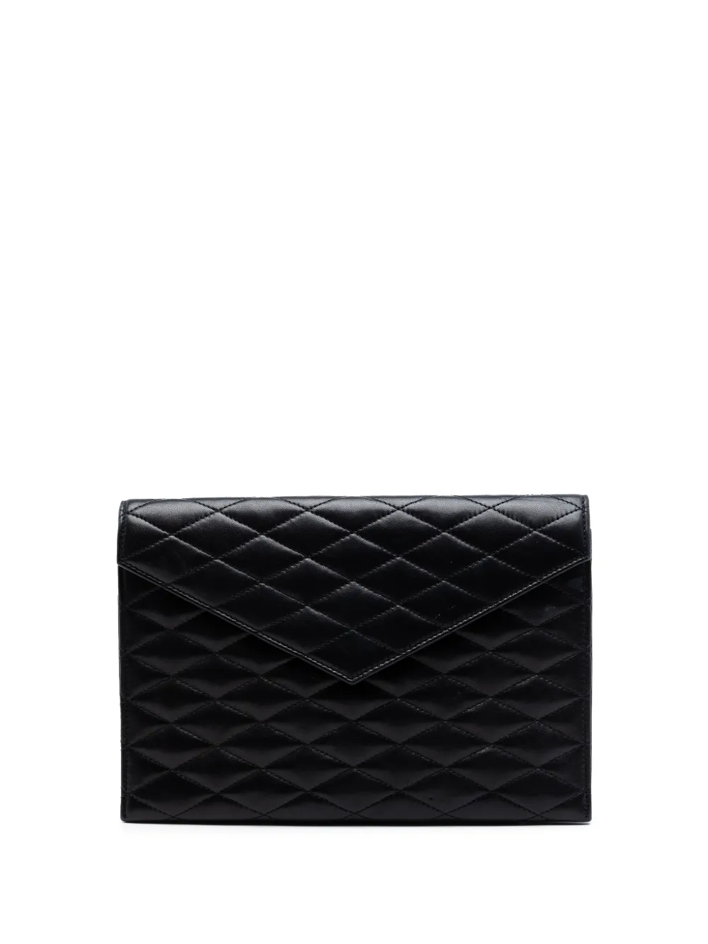 Saint Laurent Pre-Owned 2020 Quilted Lambskin Envelope Pouch clutch bag - Black