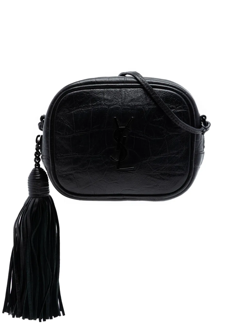 Saint Laurent Pre-Owned 2016 Mini Croc Embossed Leather Blogger Camera Bag crossbody bag - Black