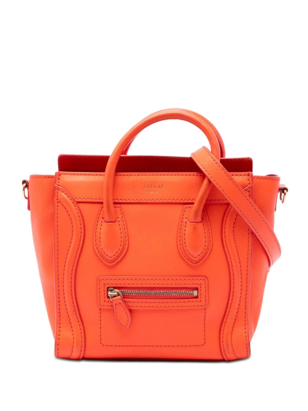Celine Pre-Owned 2012 Nano Leather Luggage Tote satchel - Orange