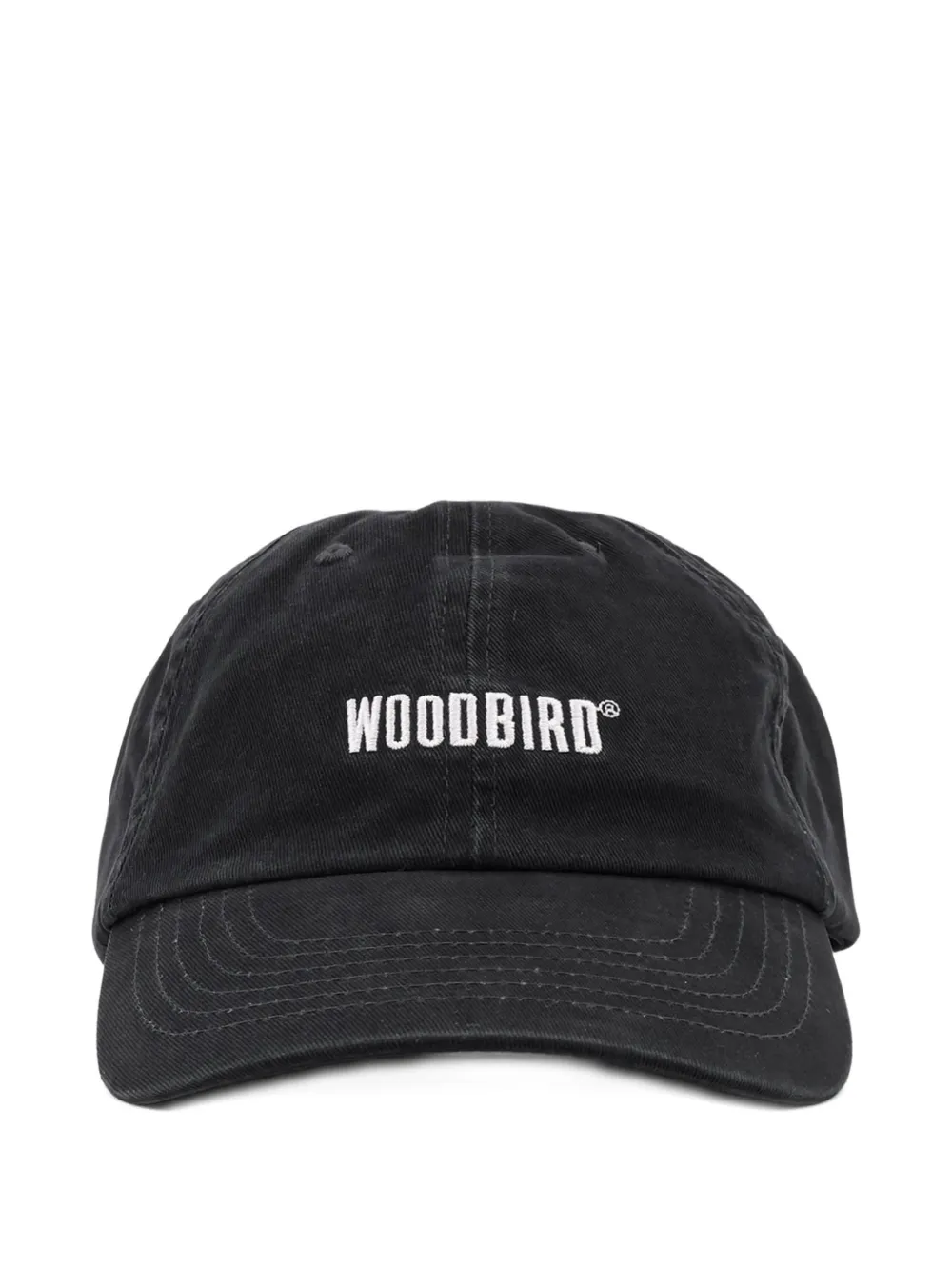 Woodbird logo-embroidered cotton cap - Nero