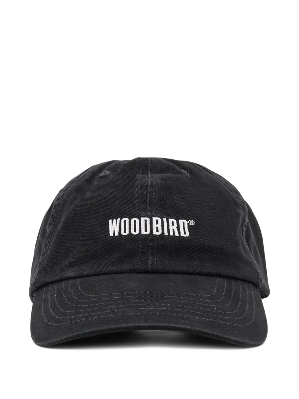 Woodbird logo-embroidered cotton cap - Nero
