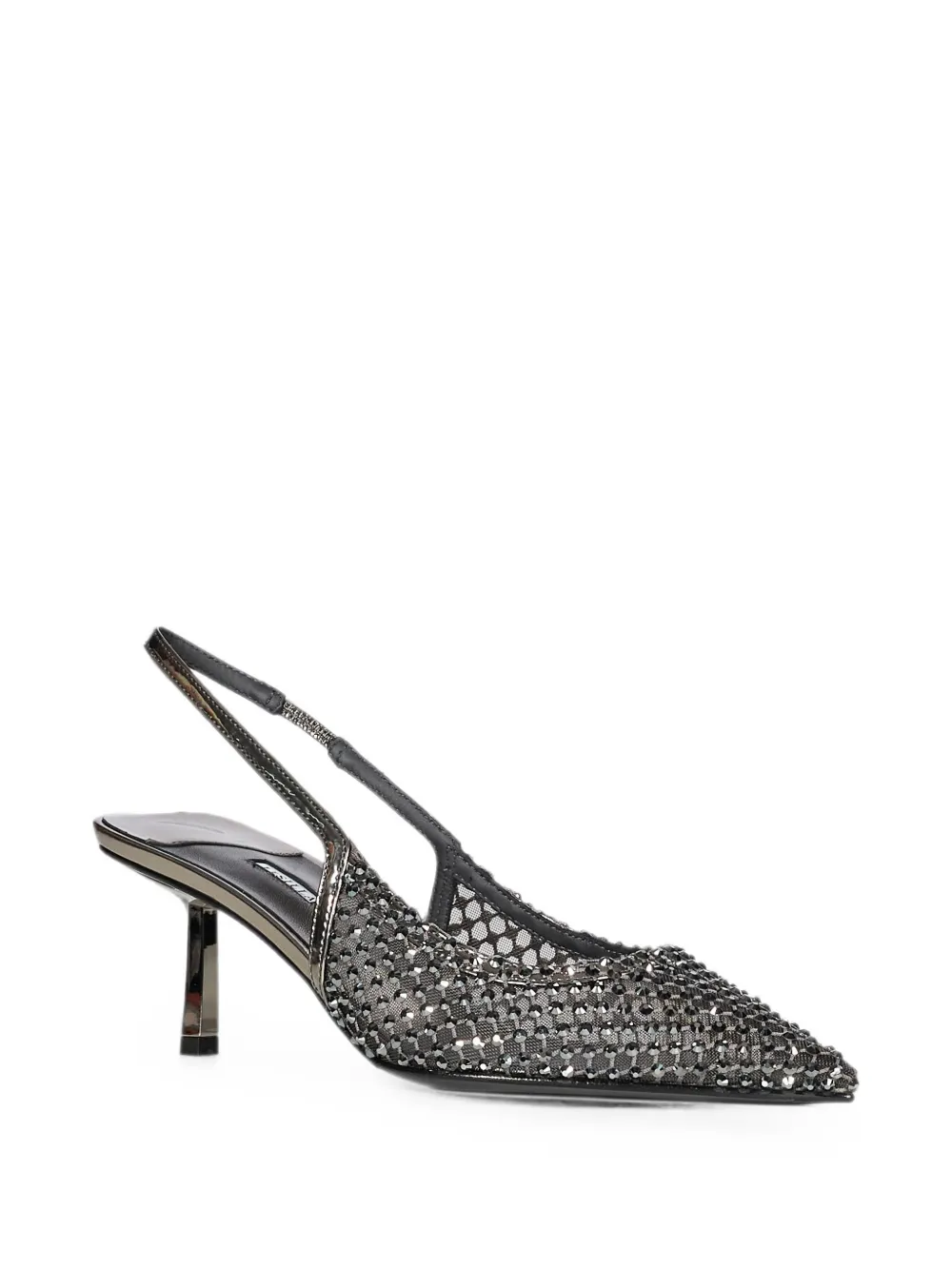 Le Silla crystal-embellished mesh pumps Grijs