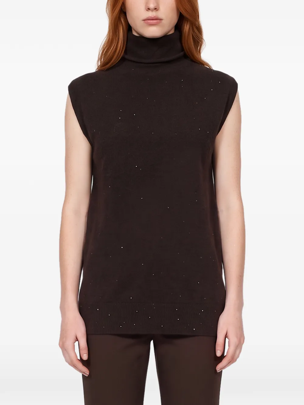 Antonelli Garfagnana sequin-embellished roll-neck sweater Bruin