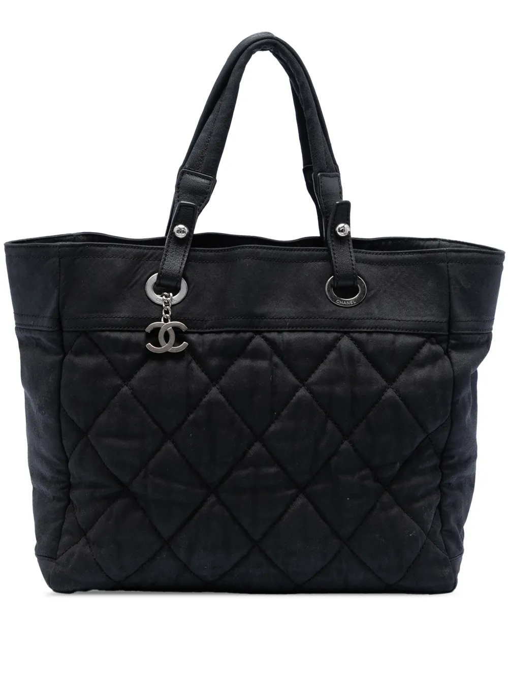 CHANEL Pre-Owned 2006-2008 Medium Quilted Nylon Paris Biarritz tote bag - Nero