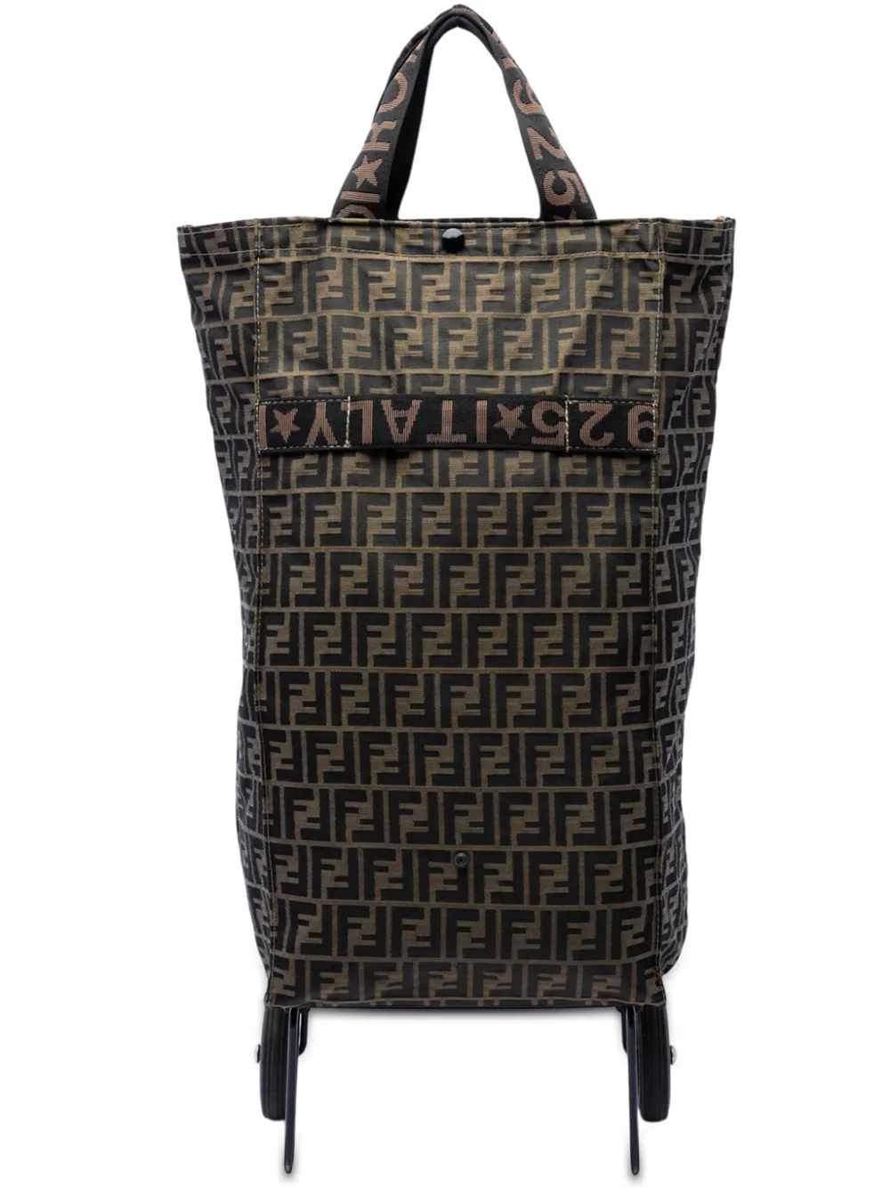 Fendi Pre-Owned 20th Century Zucca Canvas Foldable Jolly Trailer Rolling Cart travel bag - Marrone