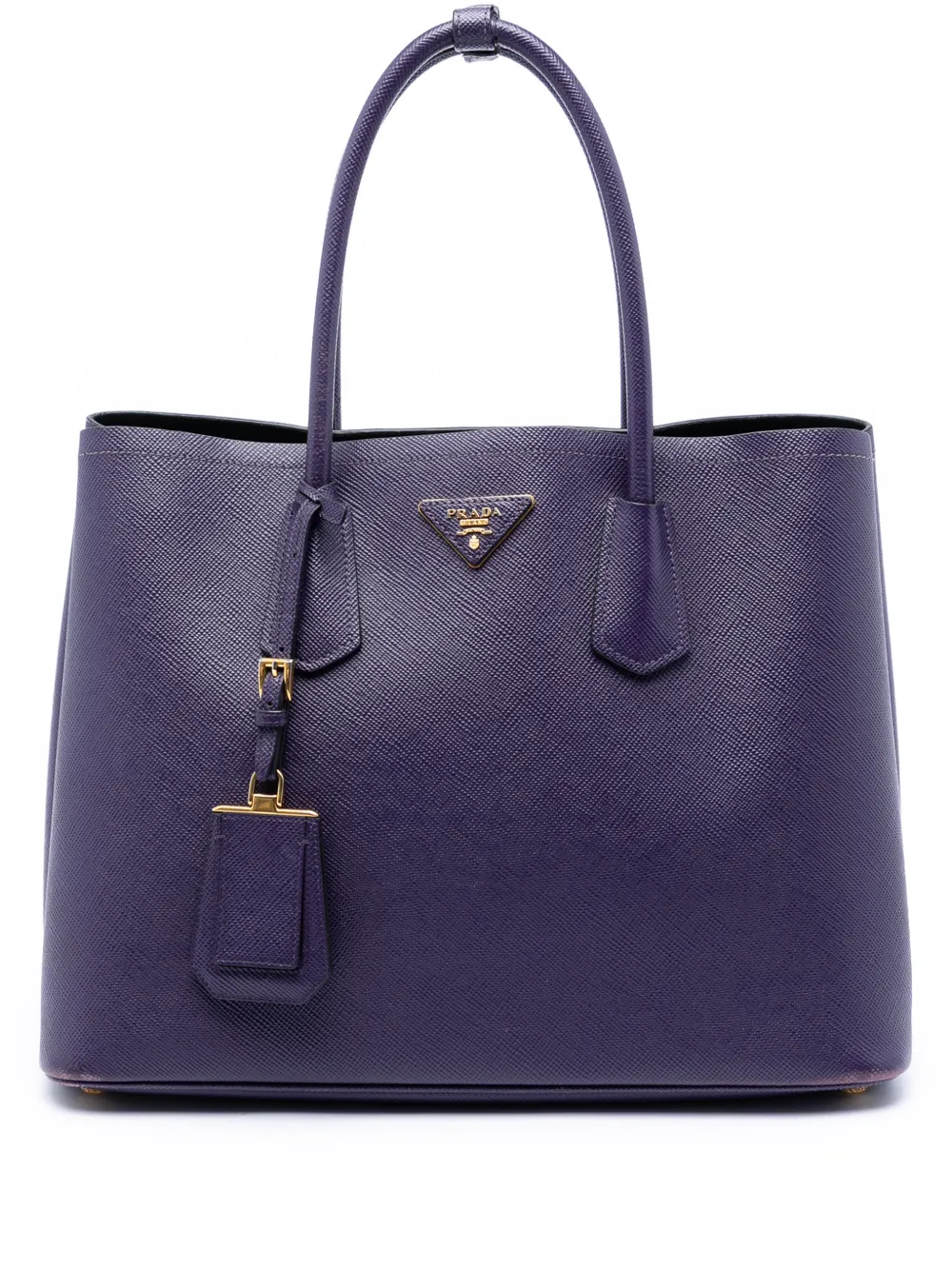 Prada Pre-Owned 2010-2026 Medium Saffiano Cuir Double satchel - Viola