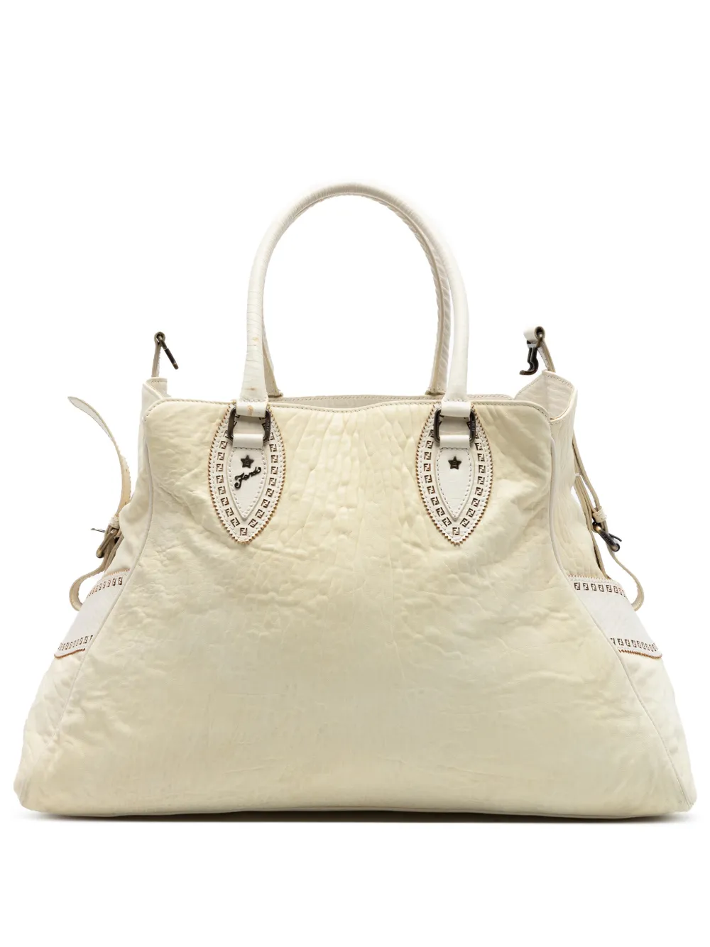 Fendi Pre-Owned 2000-2010 Large Leather Etniko Du Jour handbag - Bianco