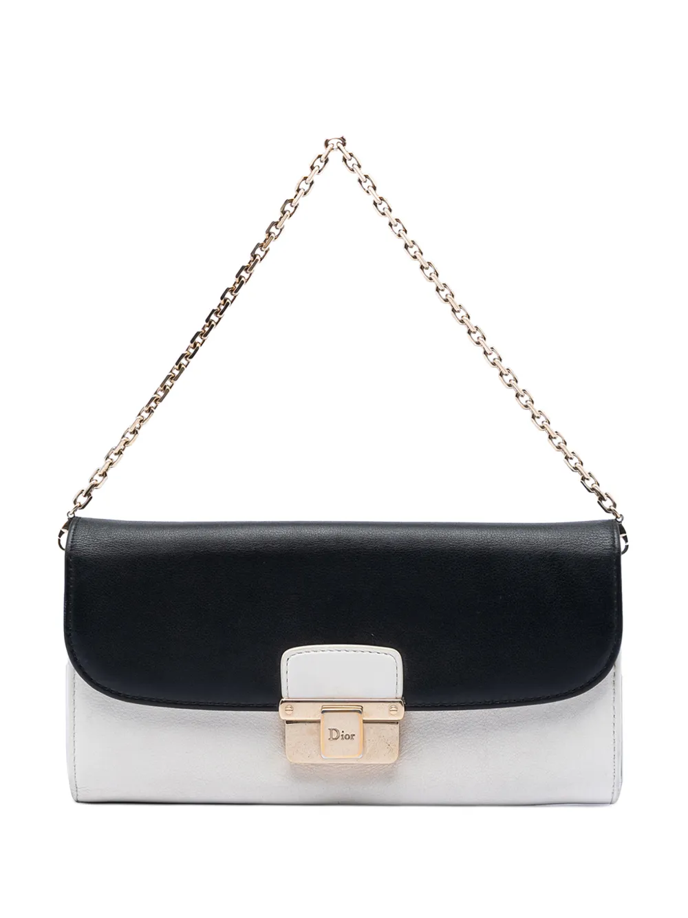 Christian Dior Pre-Owned 2014 Bicolor Calfskin Diorling Wallet on Chain handbag - Nero