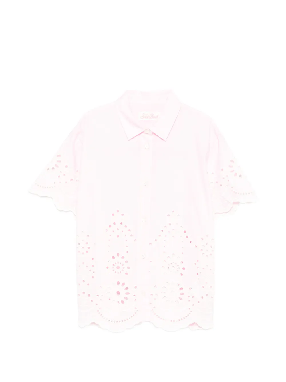 MC2 Saint Barth Kids Cle tine broderie anglaise gewelfd shirt Roze