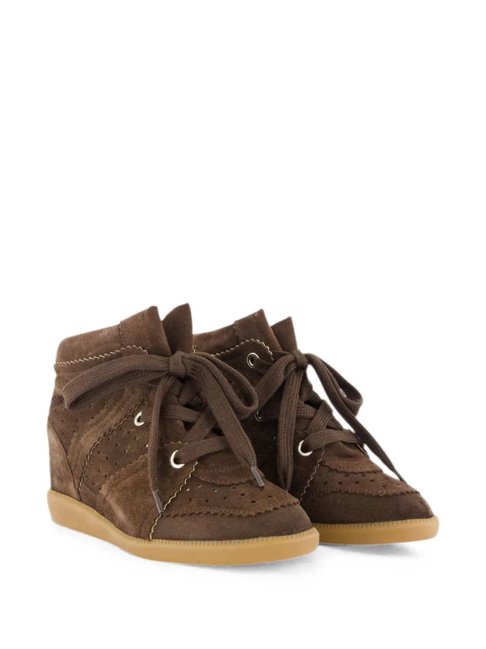 ISABEL MARANT Bobby suede wedge sneakers Bruin
