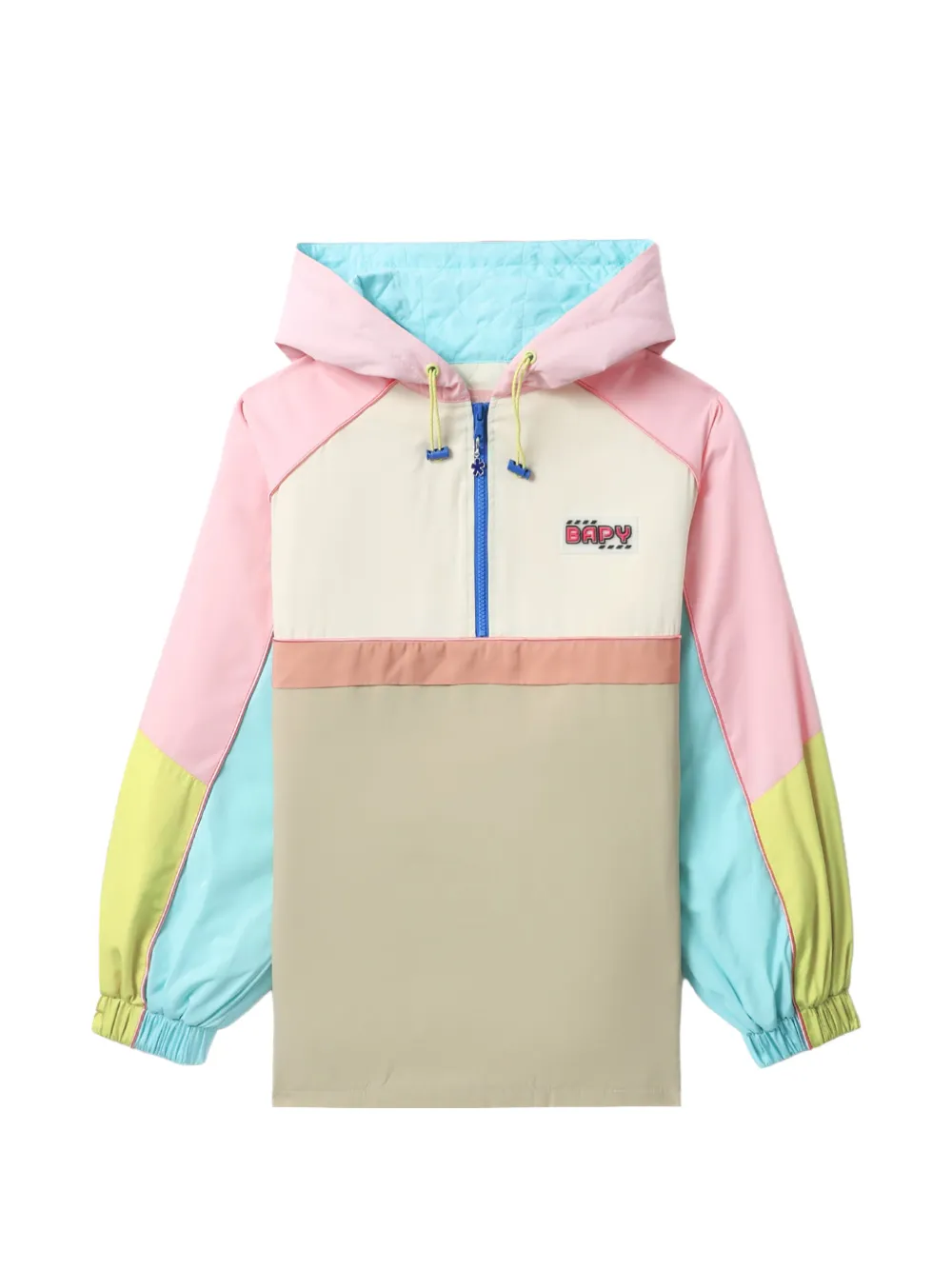 A BATHING APE® colour-block half-zip hoodie - Toni neutri