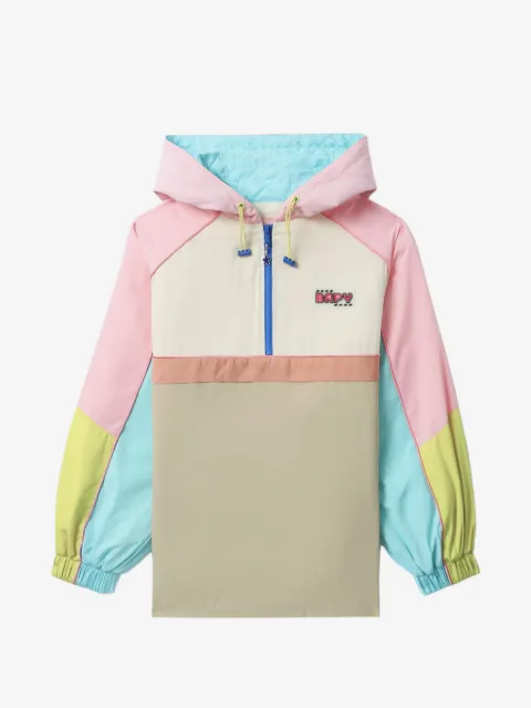 A BATHING APE® Moletom color block com capuz e zíper parcial