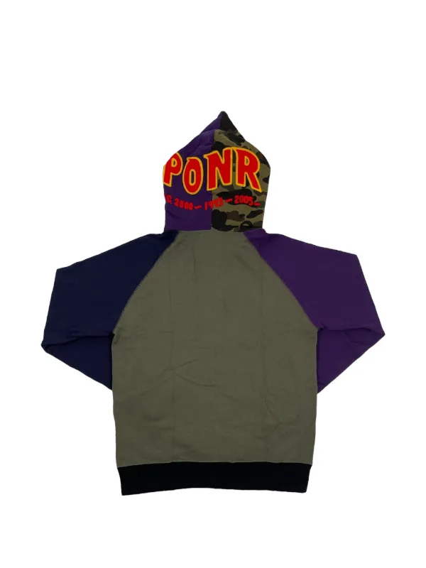 A BATHING APE® PONR shark-logo full-zip Hoodie | Purple | FARFETCH CA