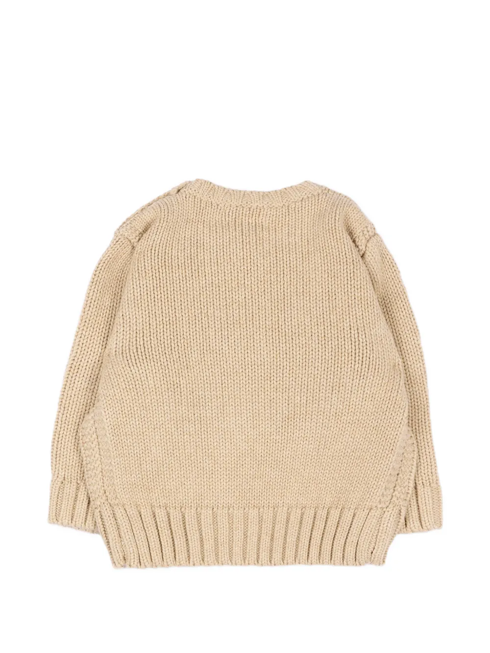 POLO RALPH LAUREN KIDS Trui met knopen op de schouders en vlag-intarsia Beige