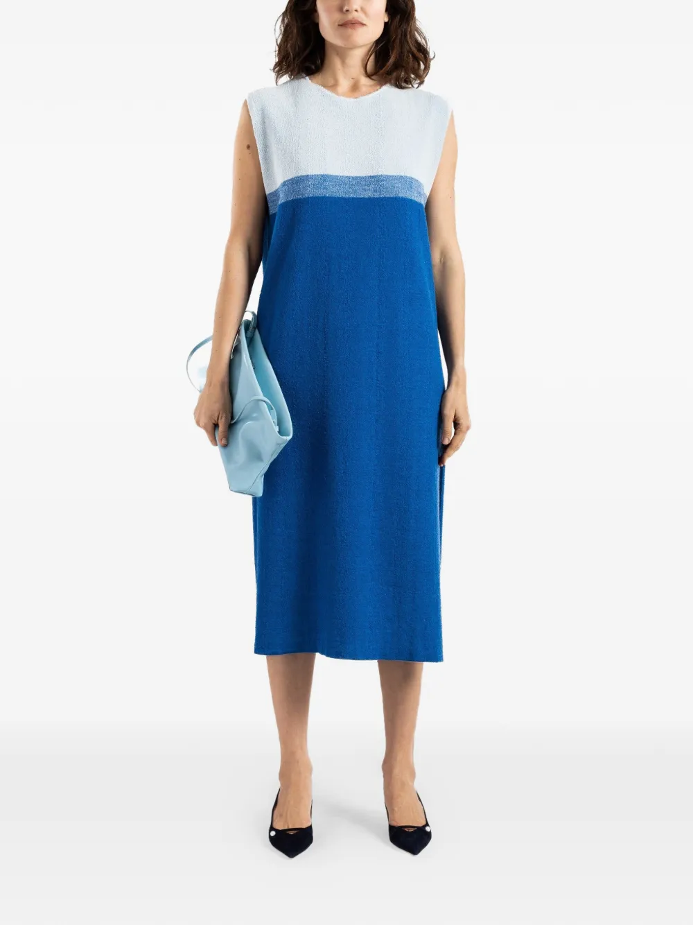 Bielo sleeveless double-face midi dress - Blue