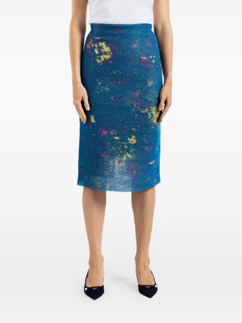 Bielo translucent jacquard midi skirt