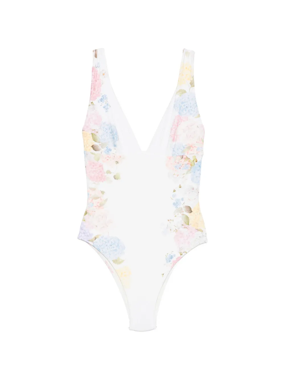 MC2 Saint Barth floral-print V-neck swimsuit · XS