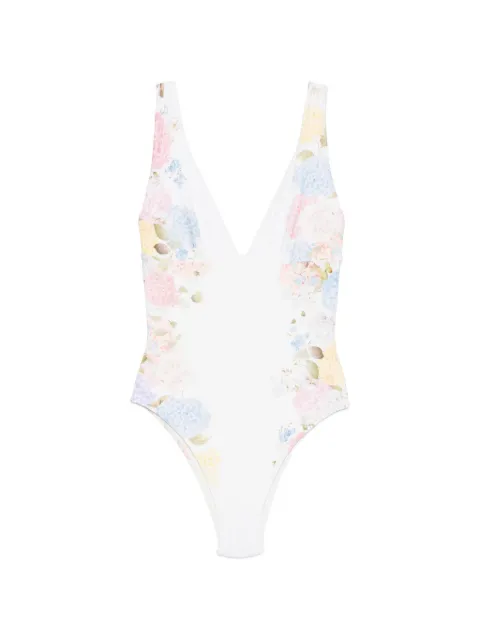 MC2 Saint Barth floral-print V-neck swimsuit