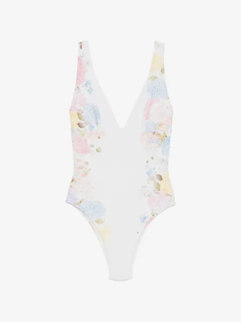 MC2 Saint Barth floral-print V-neck swimsuit