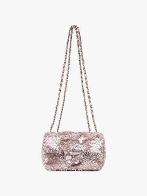CHANEL Pre-Owned 2015-2016 Classic Flap sequin-embellished mini shoulder bag