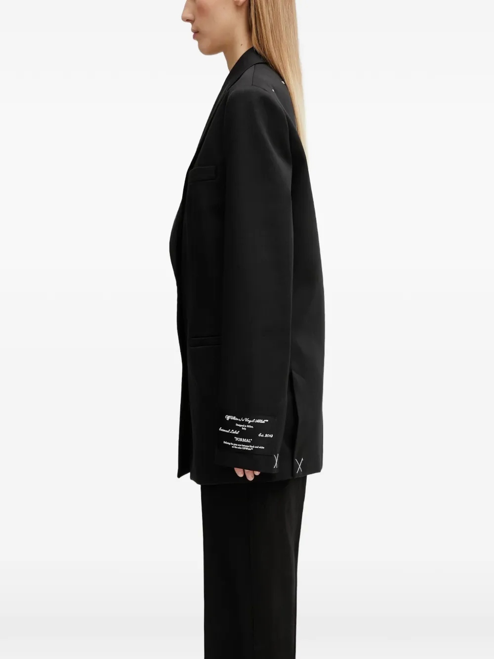 Off-White Blazer met logopatch Zwart