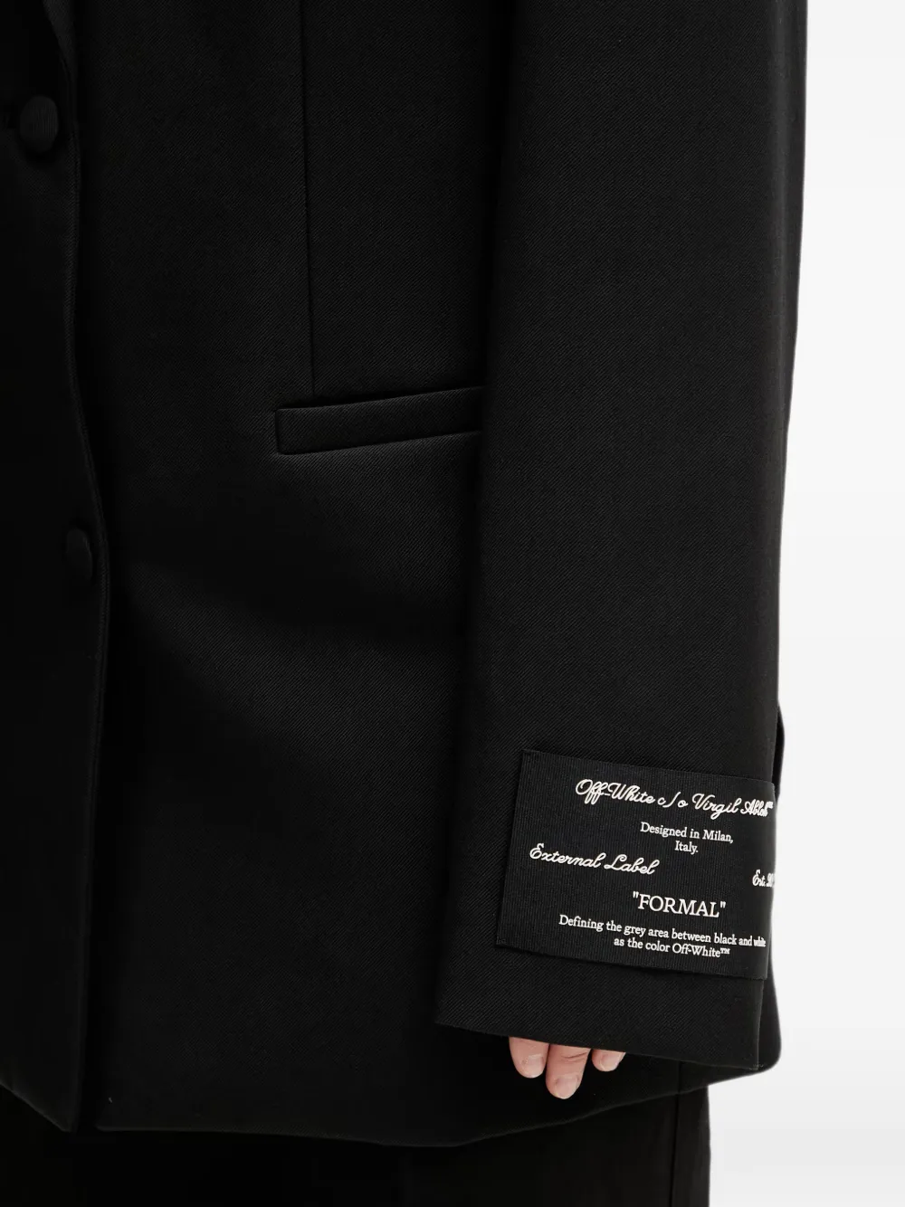 Off-White Blazer met logopatch Zwart