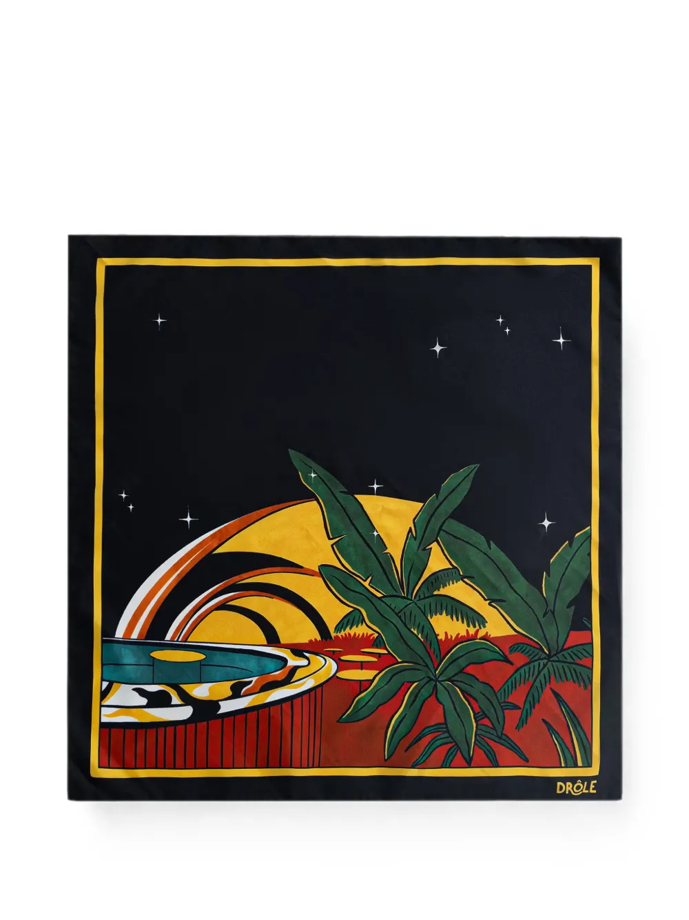 Drôle De Monsieur Sjaal met print Zwart