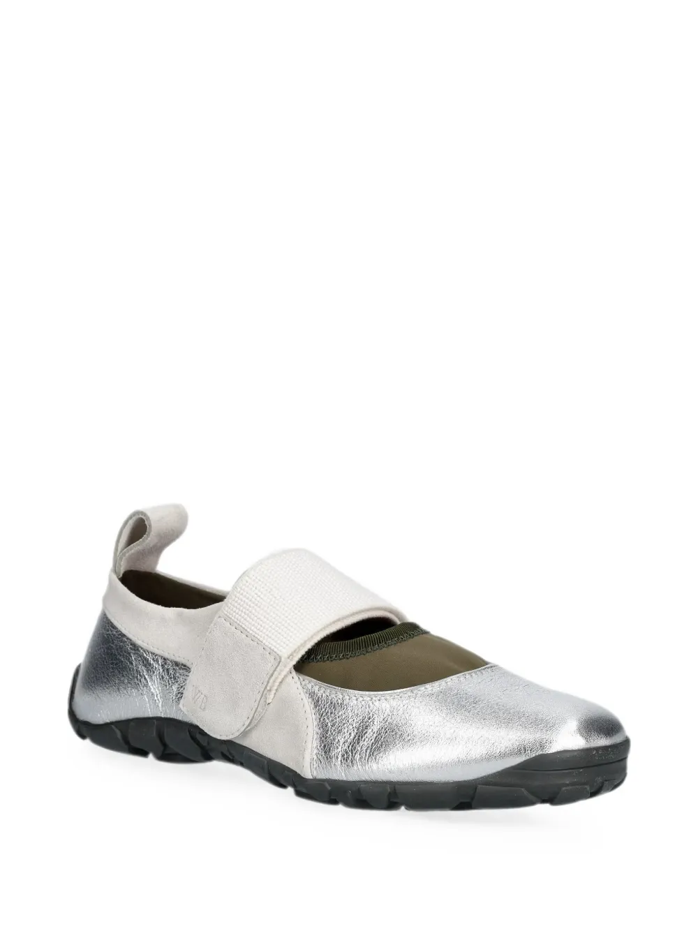 Wales Bonner Metallic ballerina's met klittenband Zilver