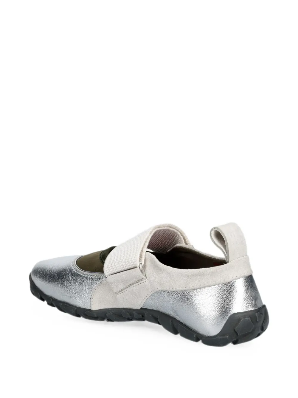Wales Bonner Metallic ballerina's met klittenband Zilver