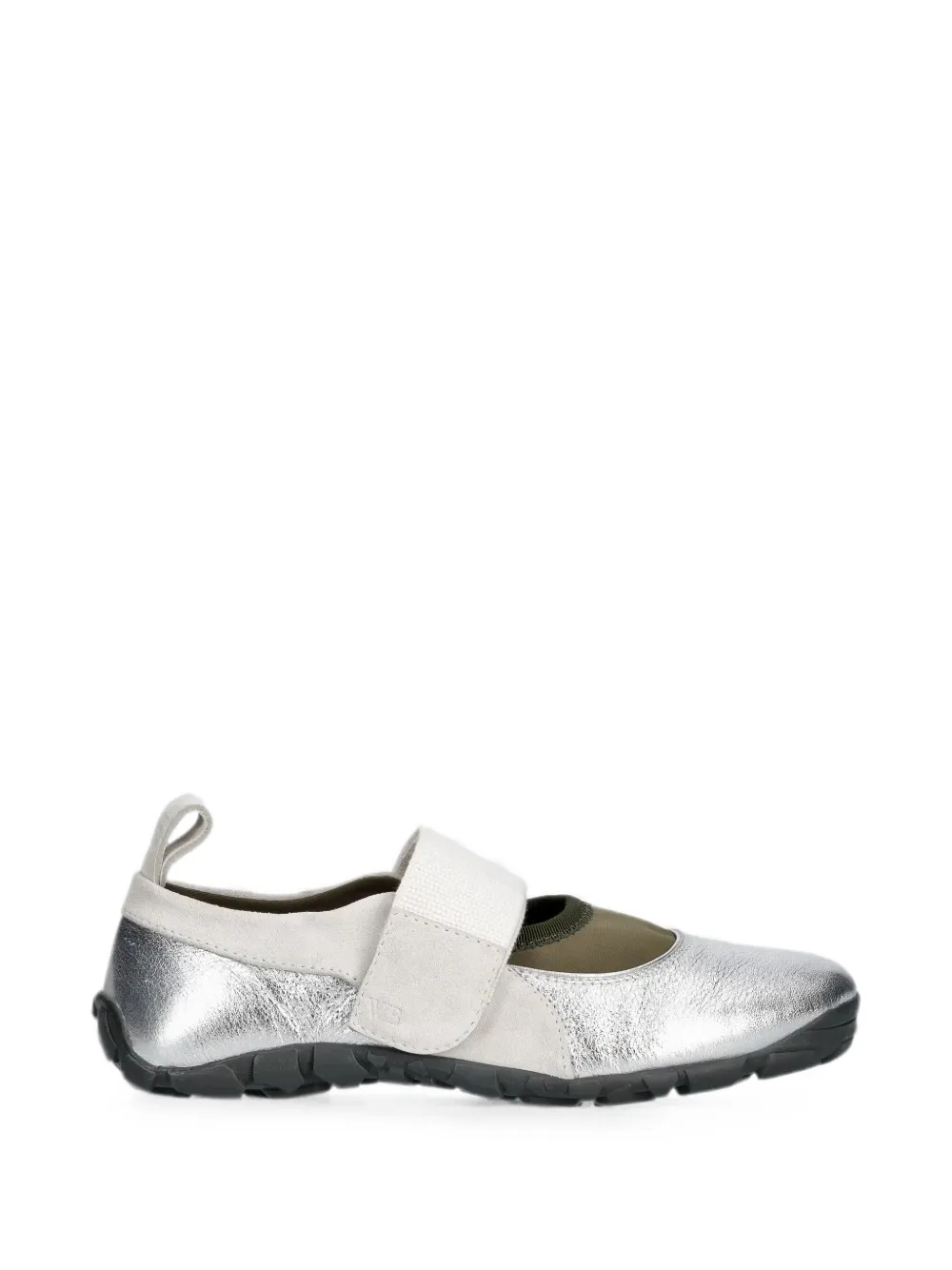 Wales Bonner metallic touch-strap ballet flats - Argento