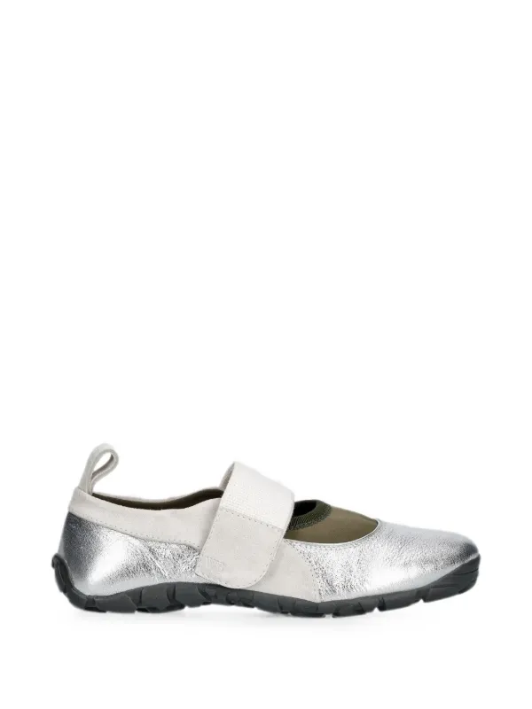 Wales Bonner Metallic Touch-strap Ballet Flats in Silver