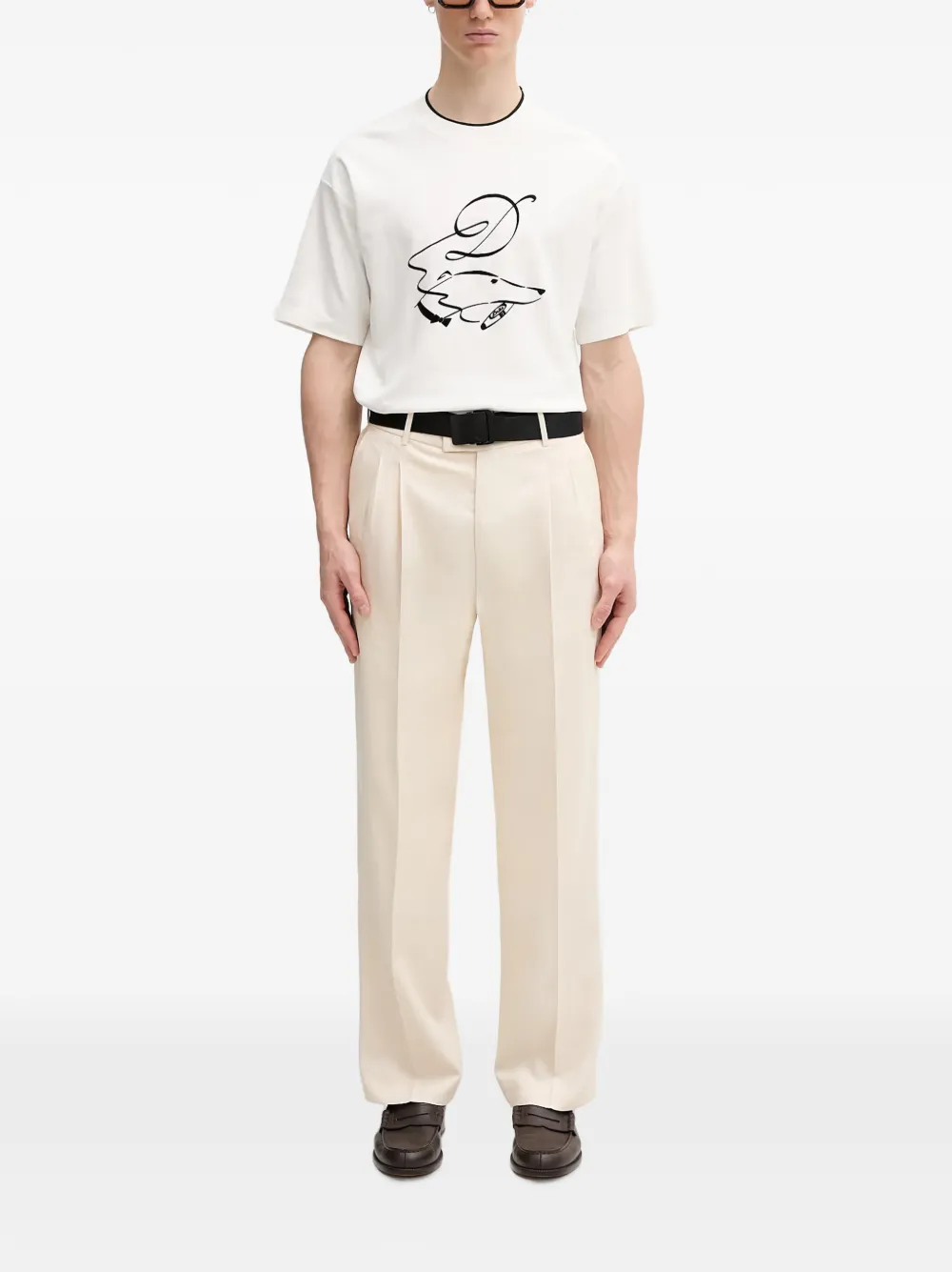 Drôle De Monsieur T-shirt met grafische print Wit
