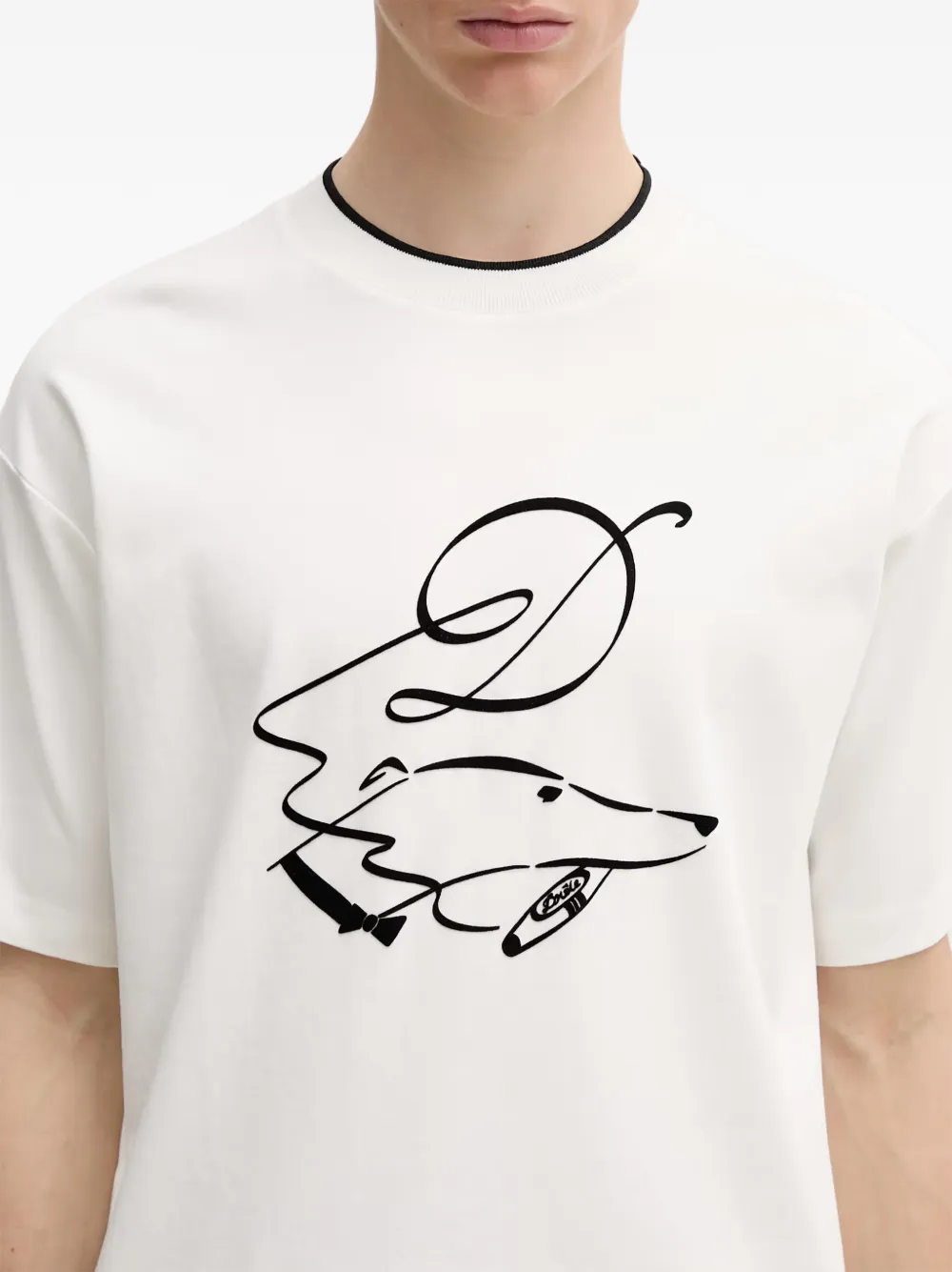 Drôle De Monsieur T-shirt met grafische print Wit