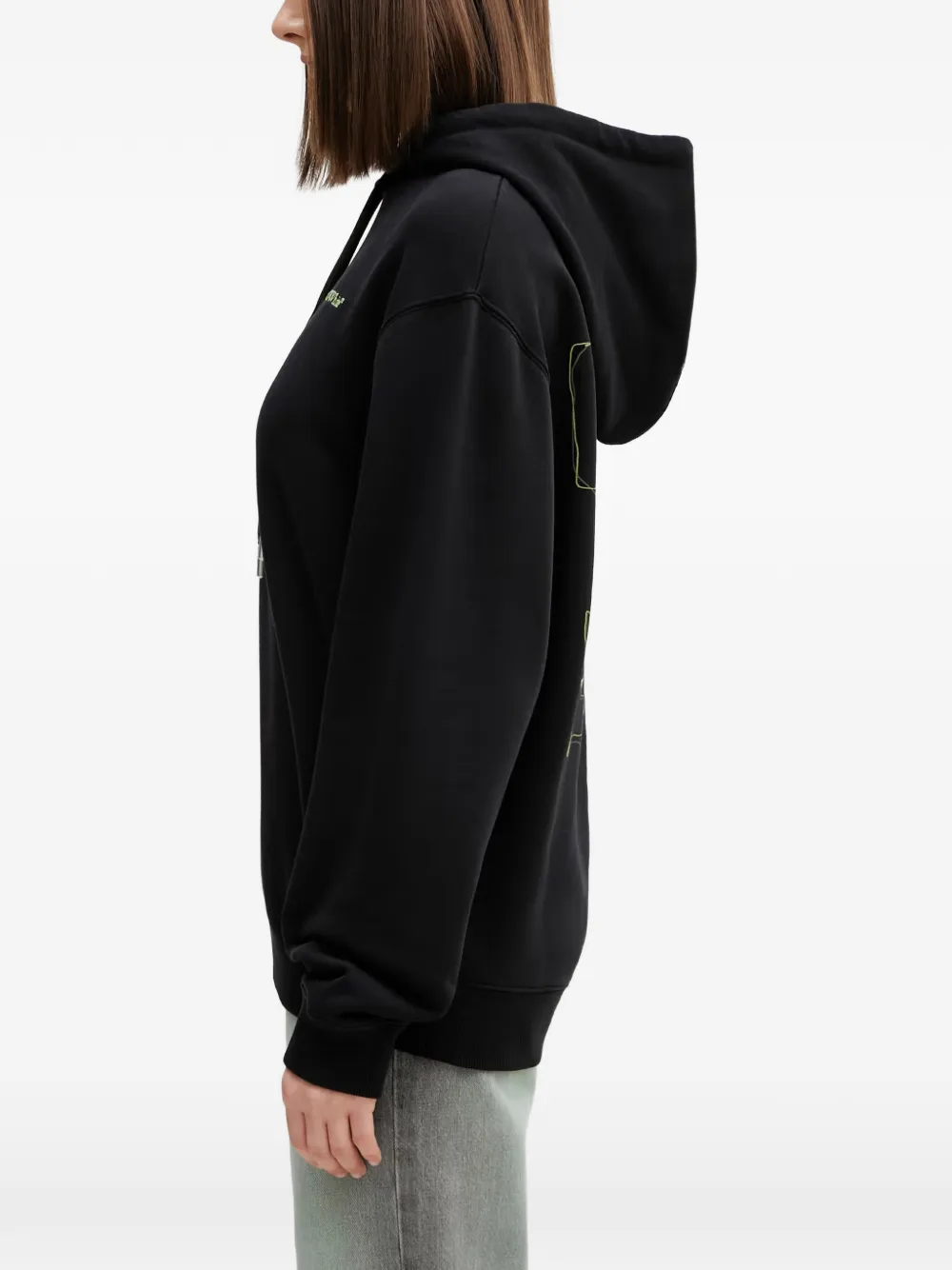 Off-White Arrows hoodie met geborduurde bloemen Zwart