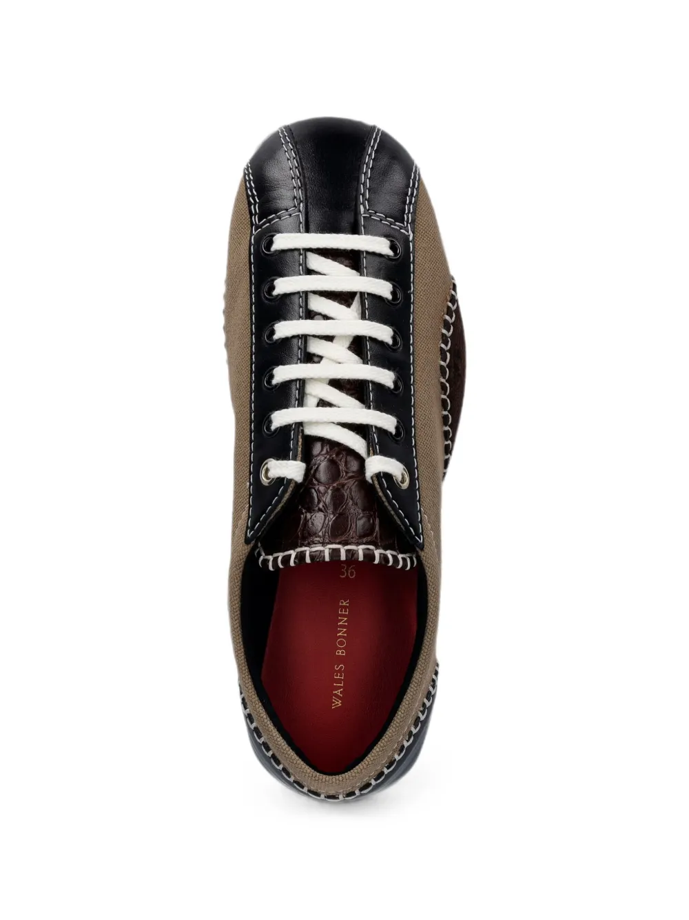 Wales Bonner Paris sneakers met contrasterende stiksels en leren vlakken Beige